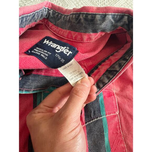 Wrangler Vintage Brushhopper In Pink/Blue size 17.5-35, Pre-Loved Country Cowboy - Picture 4 of 11